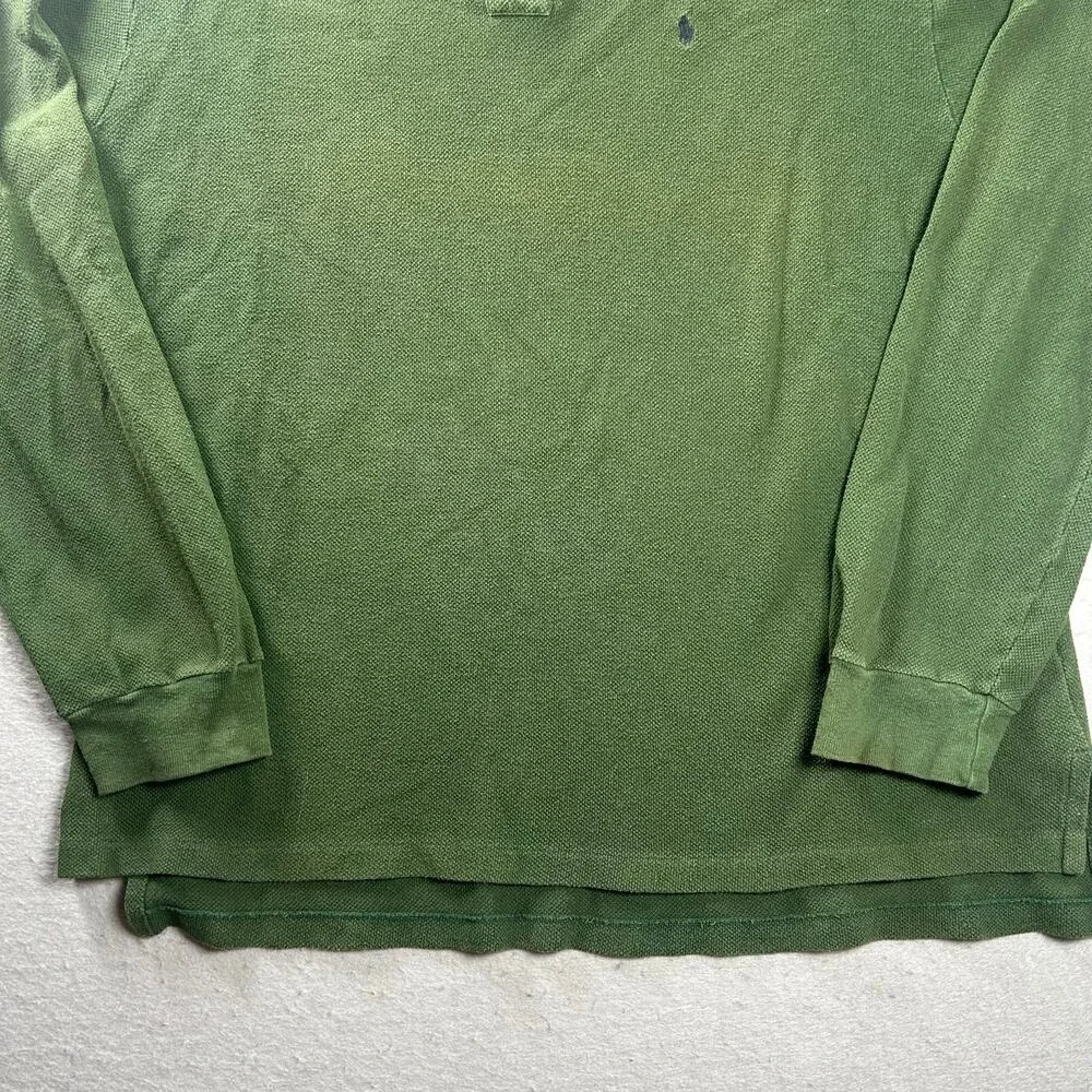 Vintage Polo Ralph Lauren Rugby Shirt Mens 2XL Striped Collar Long Sleeve Pony